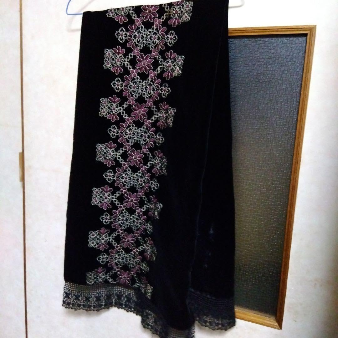 ショール ベルベット 刺繍