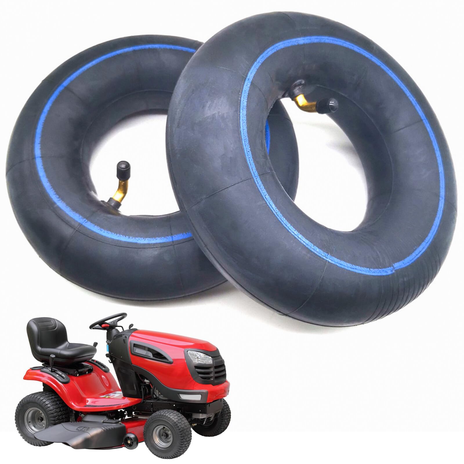 Pack de 2 chambres à air pour pneus, 13 x 5,00-6 chambre à air de rechange pour tuyau de gonflage de pneu pour brouette, tuyau d'air compatible avec faucheuse, remorque de jardin, valve angulaire