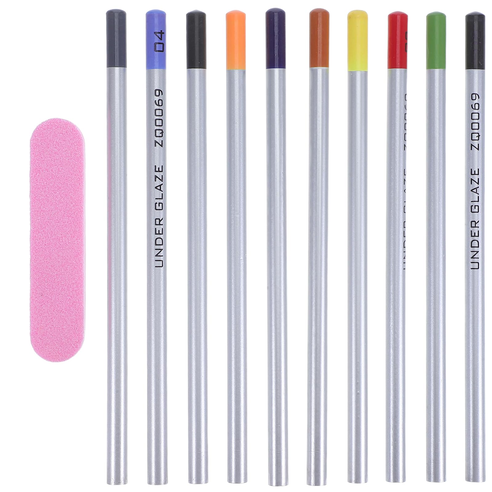 Ensemble 12 Pièces Crayons à sous-glaçure Céramique 10 Couleurs pour Poterie, Outils de Peinture Décorative Précis, Crayons de Dessin pour Émaillage, Kit Complet pour Art
