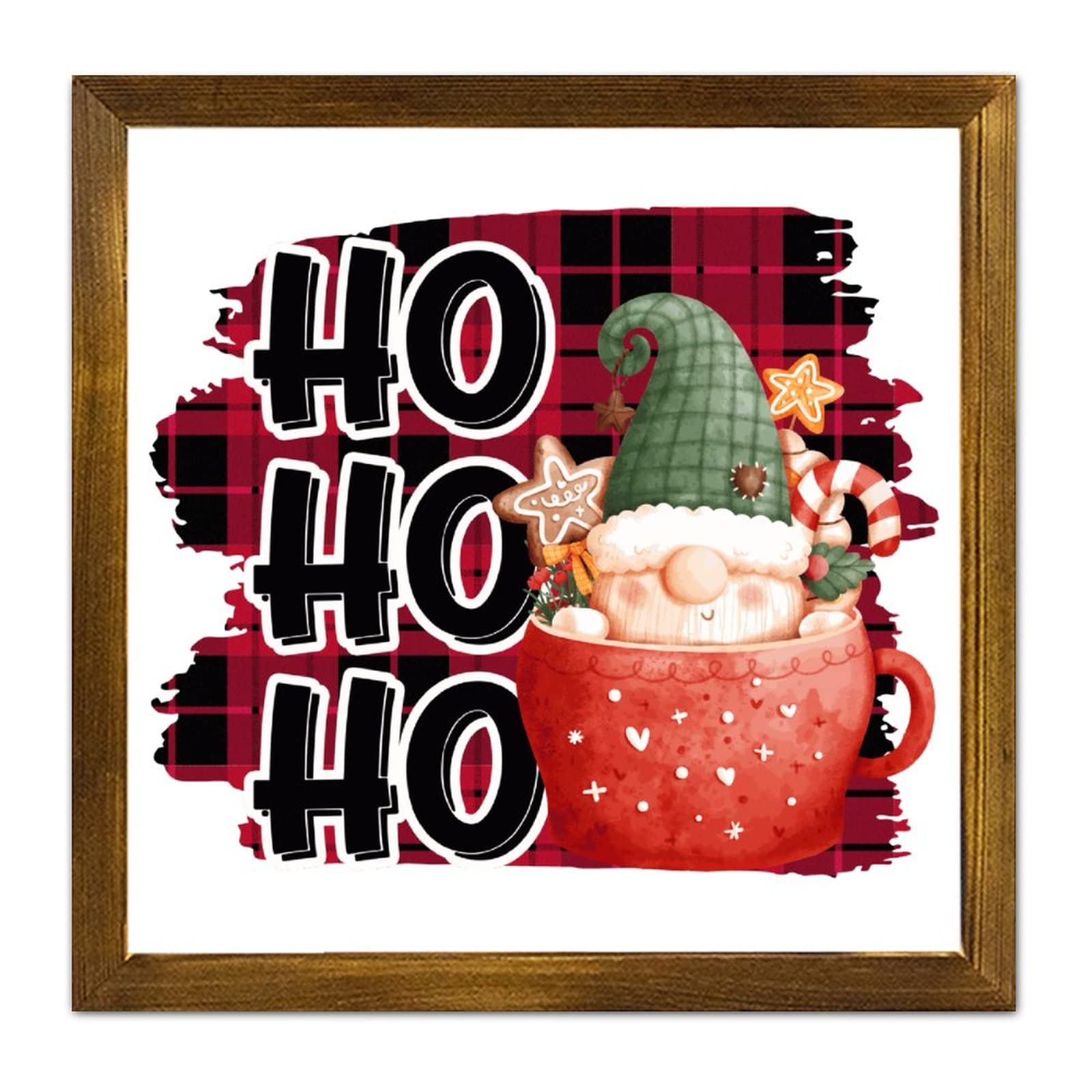 Panneau de Noël en bois Hohoho suspendre deco 30cm