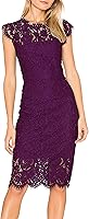 MEROKEETY Women's Sleeveless Floral Lace Cocktail Dress - Elegant Crew Neck Knee-Length Midi for Parties & Weddings