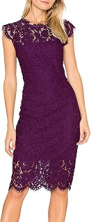 MEROKEETY Women's Sleeveless Floral Lace Cocktail Dress - Elegant Crew Neck Knee-Length Midi for Parties & Weddings