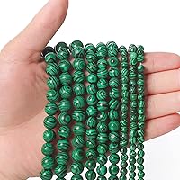 Vista 1 de 60 piezas de cuentas sueltas de malaquita de 6 mm para hacer joyas, cuentas naturales semipreciosas redondas y suaves para collares y pulseras