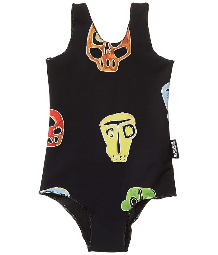Nununu  Rowdy Masks Swimsuit (Infant/Toddler/Little Kids) (Colorful Black) Girls Swimsuits One Piece