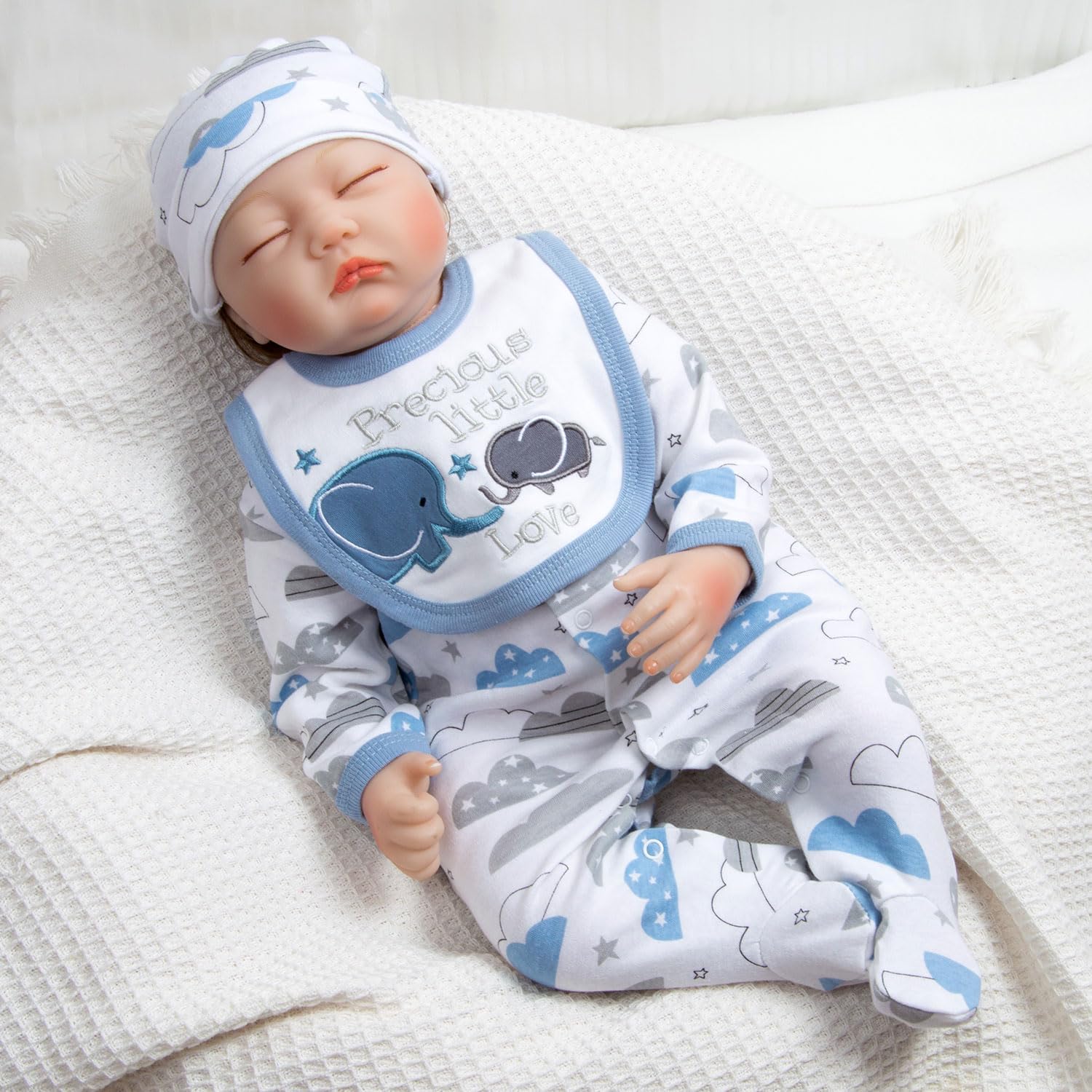 Reborn Dolls Baby Boy Clothes 5 Pcs Set Elephant Clothing for 20-22 Inch Reborn Newborn Baby Doll Clothes