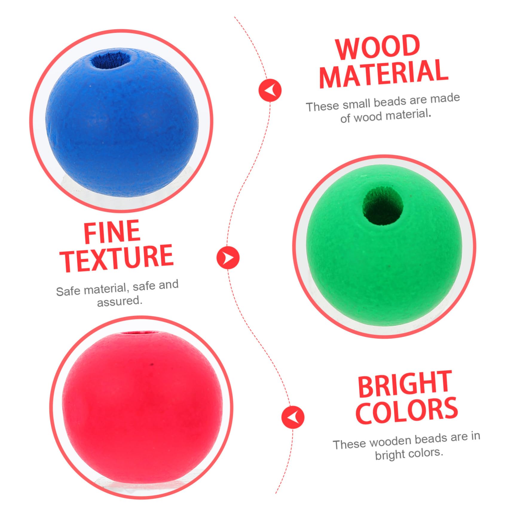 Angoily 3 series Cuentas De Madera Con Naturales Y Coloridas Para Manualidades Pulseras Fiestas Joyas Iridiscentes Surtidas Para Hacer Macramé 100 piezas x 3