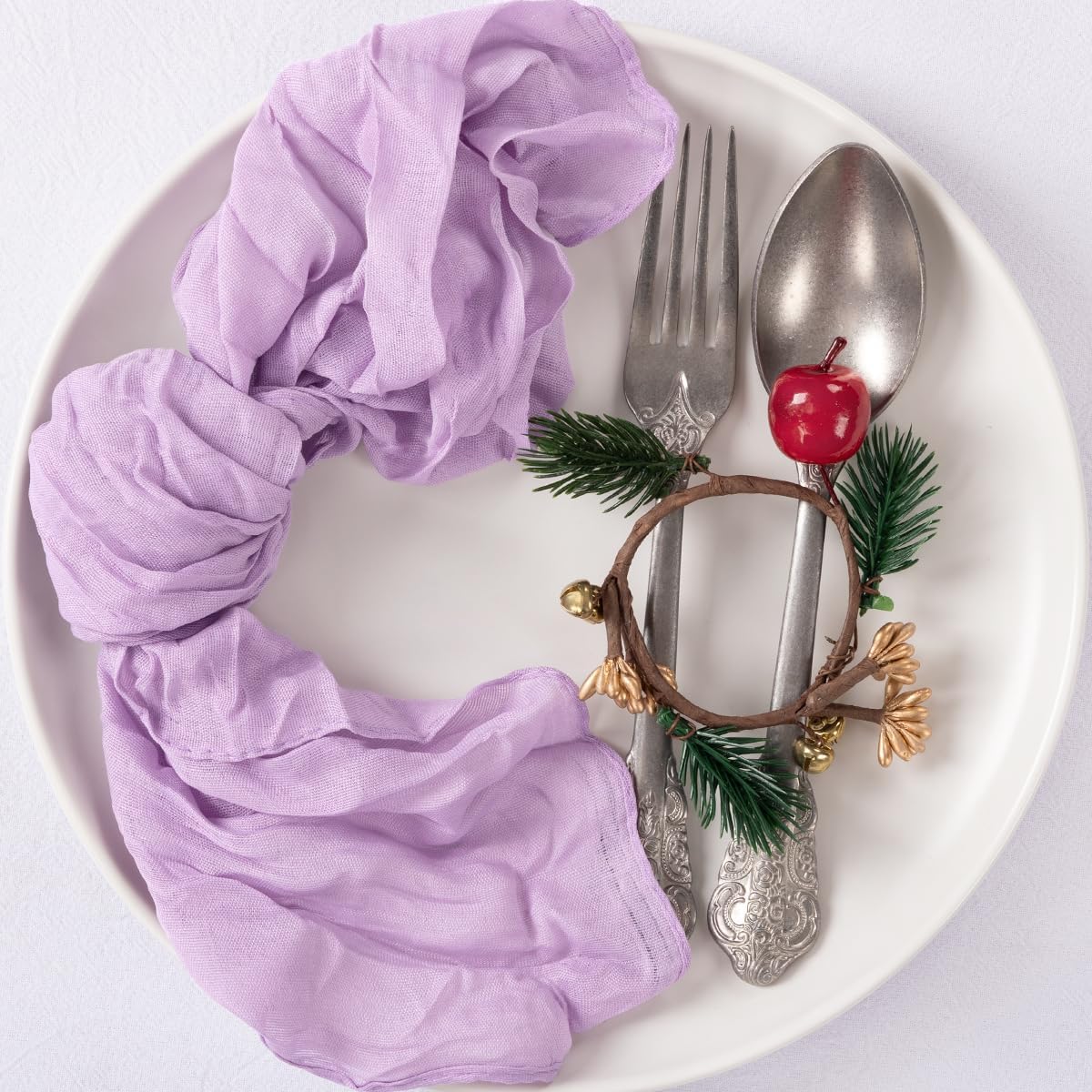 MLMC Confezione da 100 tovaglioli di stoffa da 53,3 x 53,3 cm, riutilizzabili, in tessuto color lavanda, per matrimoni, matrimoni, baby shower, eventi, decorazione da tavola, lilla