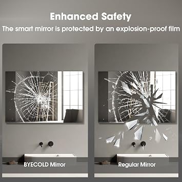 40X24 LED Bathroom Mirror with Lights, WiFi Smart Bluetooth Lighted Vanity Mirror for Bathroom with Backlit 2 Colors Dimmable Enabled Weather Display, Anti-Fog Horizontal Hang Only