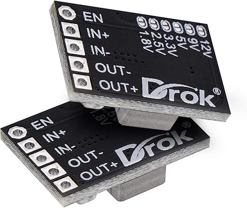 Miniatura 6 de DROK Convertidor DC Buck, 6 piezas mini regulador de voltaje DC 4.5-20V 12V 9V reductor reductor 3A 10W salida de voltios ajustable fija reductor