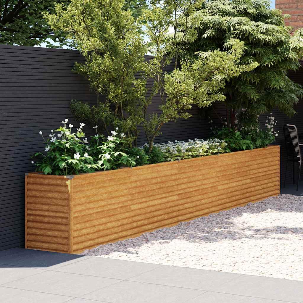 vidaXL Jardinera elevada 482x50x69 cm Acero Corten