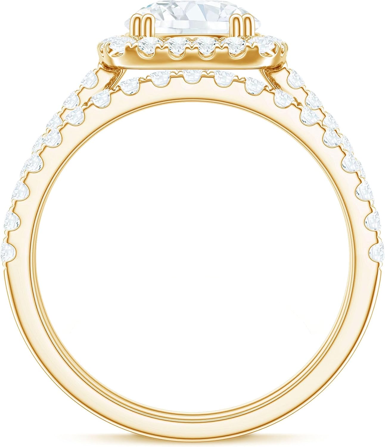 Certified Lab Grown Diamond Bridal Ring Set, Ef-Vs Quality, Diamond Engagement Ring with Band - Ready To Gift