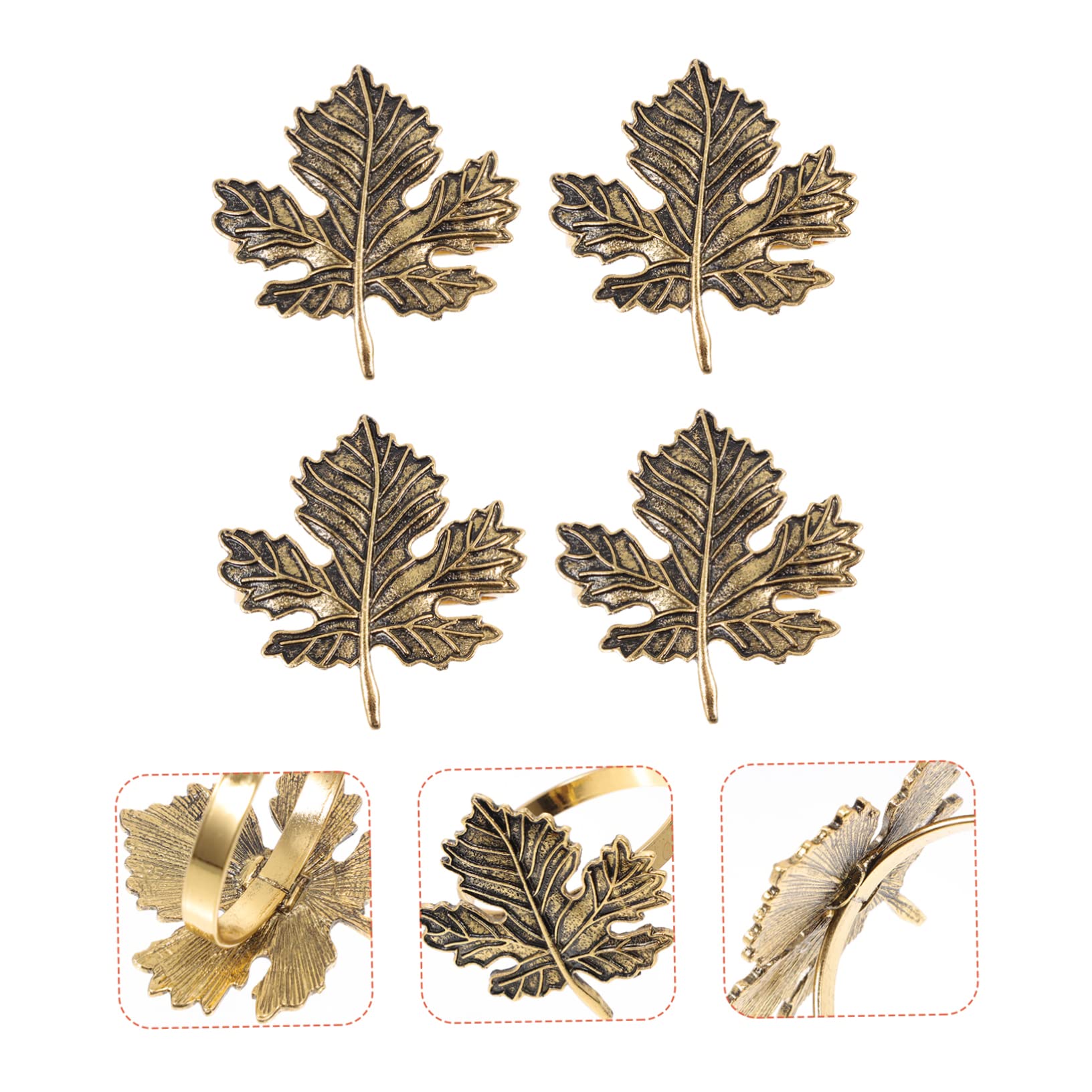 ABOOFAN 3 Sets Elegante Ahornblatt-servietten Thanksgiving-tischdekoration Blattform Serviettenhalter 4 Stück X 3