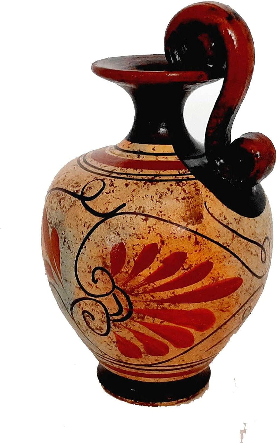 Ancient Greek Pottery vase 13cm,Shows God Poseidon