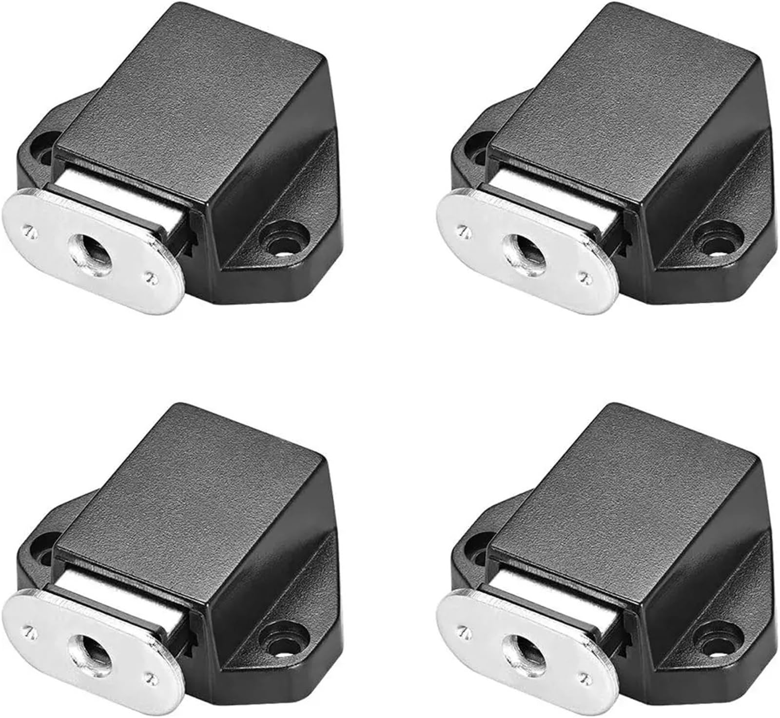 Xctdsvah 4Pcs Cupboard Latch Touch Latches Press Catch Latch For Cabinet Door Cupboard Black