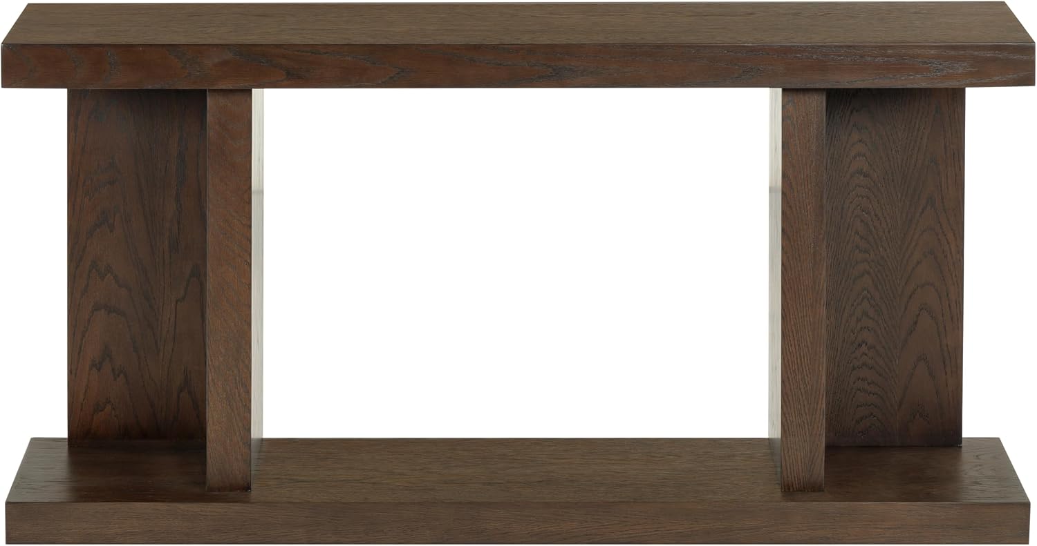 SAFAVIEH Couture Collection – Claramay Walnut Cerused Oak Console Table, Modern Wood Entryway & Living Room Accent (SFV2223B)