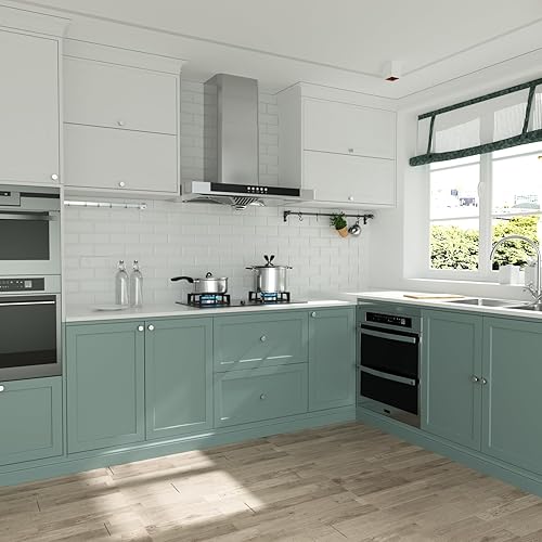 Miniatura 6 de homdiy Paquete de 30 pomos redondos de níquel cepillado para gabinetes de cocina, pomos de tocador de metal para cajones y armarios de escritorio