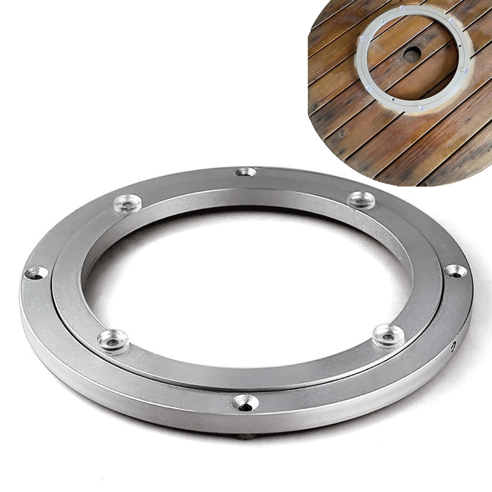 Cvhfhjtg One Color Lazy Susan, Lazy Susan Turntable Base Aluminum Alloy 360 Degree Rotation Bearing Silver Multiple Sizes(28 Inches (700Mm))