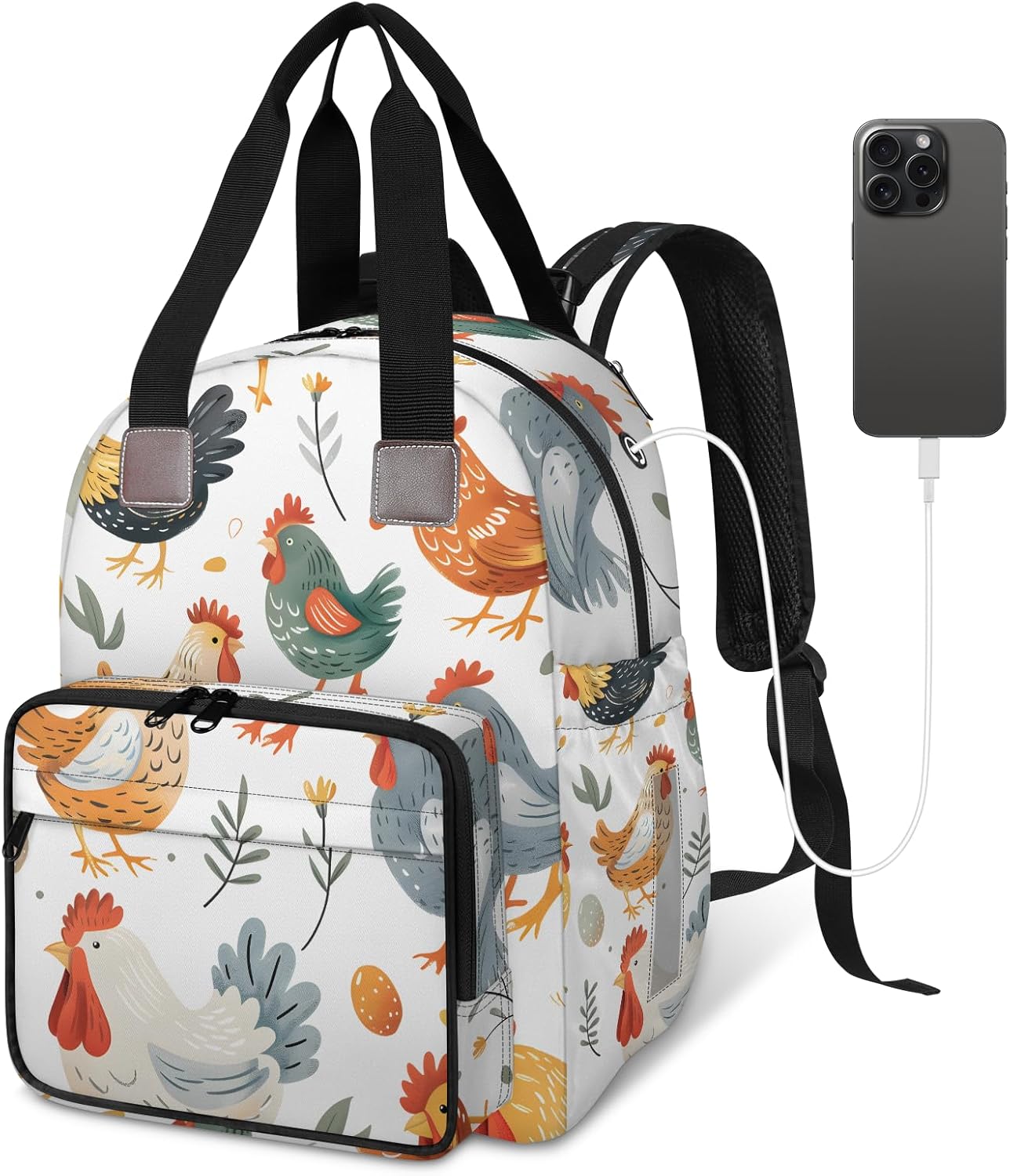 Cute Farm Chicken Hen Baby Diaper Bag Backpack Large Capacity Diaper Bags for Boys & Girls Travel Diaper Backpack Newborn Essentials Must Haves Mom