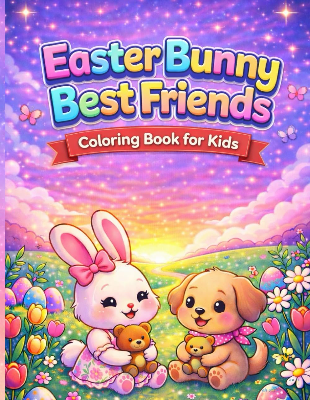 Easter Bunny Best Friends Coloring Book for Kids: Cute Playtime Adventures of Adorable Bunny Friends | Easter Coloring Book for Toddlers, Preschoolers & Kids Ages 3–8
