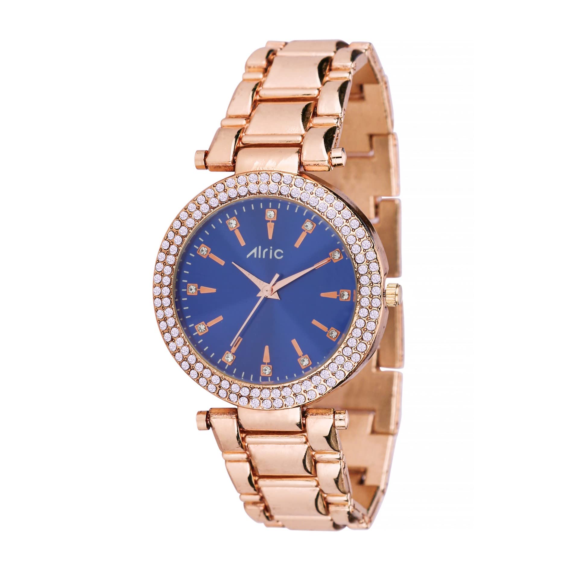 Alric Brand Watch for Women’s Diamond Studded, Chain Watches for Women, Rose Gold & Blue Ladies Hand Watch Gem Wrist Watches for Girls are Stylish Watch for Women and Female of All Ages (B09W9KDRLR) Amazon Price History, Amazon Price Tracker