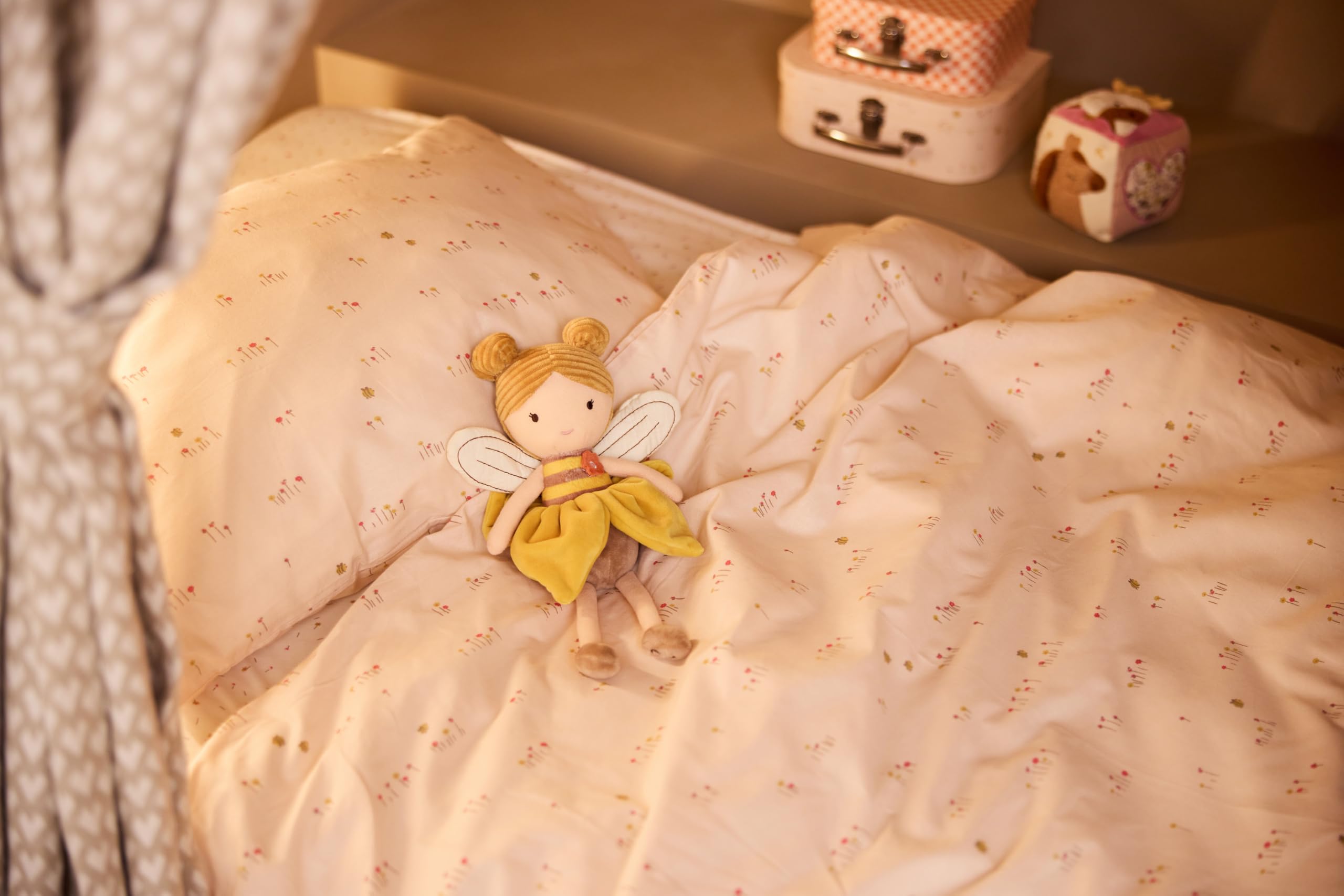 Jollein Parure de lit enfant - Pretty Picnic - 120 x 150 cm - 100% coton - certifiée OEKO-TEX - linge de lit avec taie d’oreiller - set couette enfant - parure de lit
