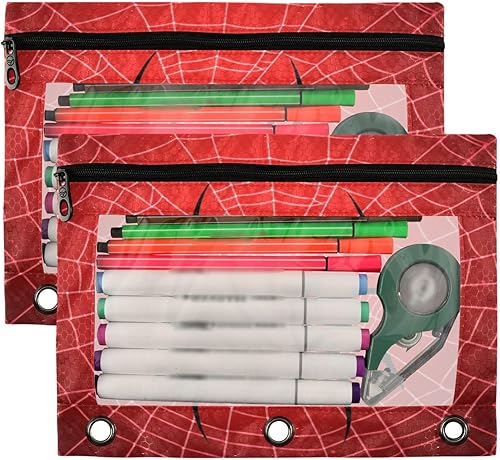Vista 20 de Kcldeci Estuche para lápices para carpeta de 3 anillos con ventana transparente, retrato de gato y mariposas