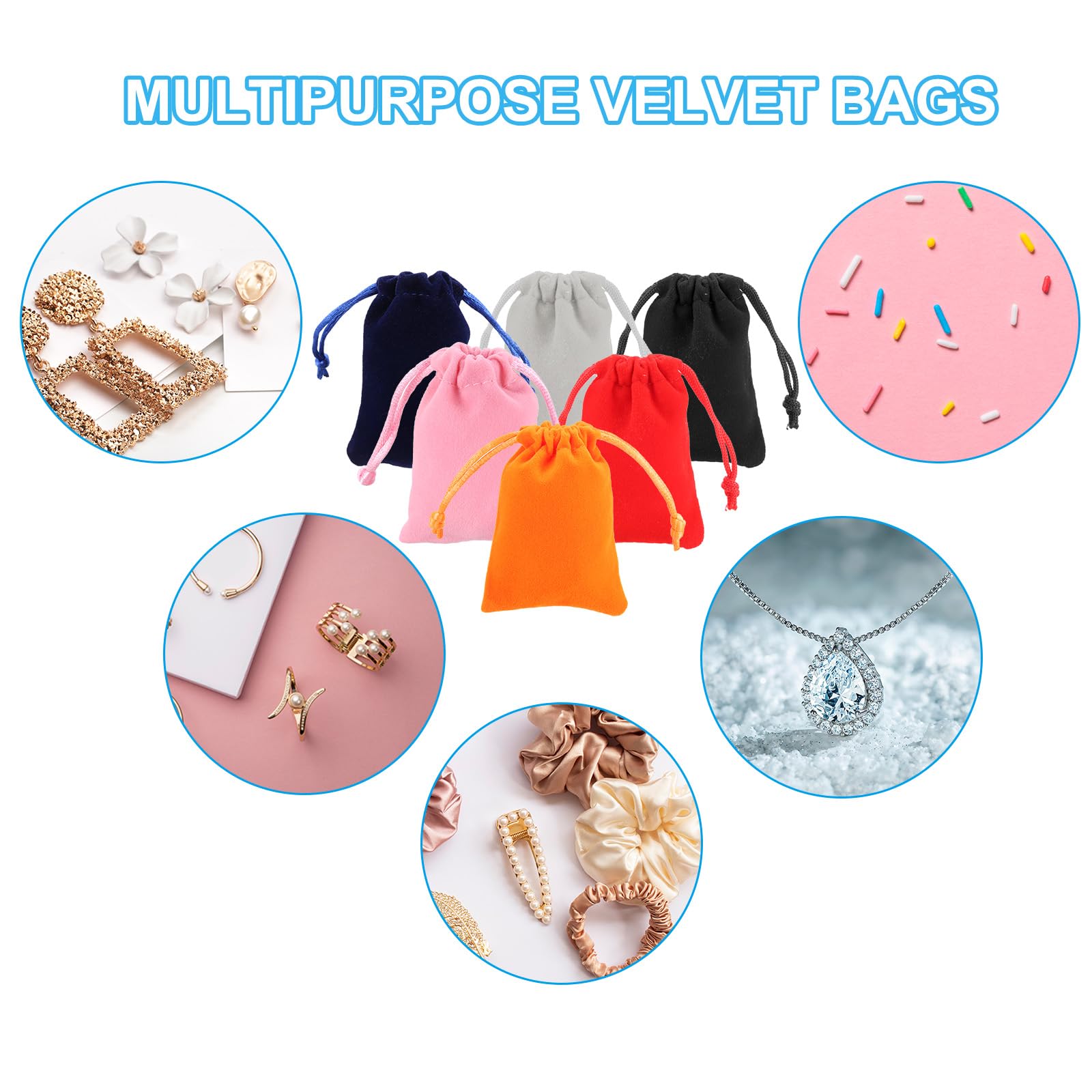 PATIKIL Lot De 50 Sacs En Satin Avec Cordon De Serrage 7,6 X 10,2 Cm Pour Mariage, Anniversaire, Noël, Bijoux, Fête, Noir, Beige, Gris, Bleu Marine