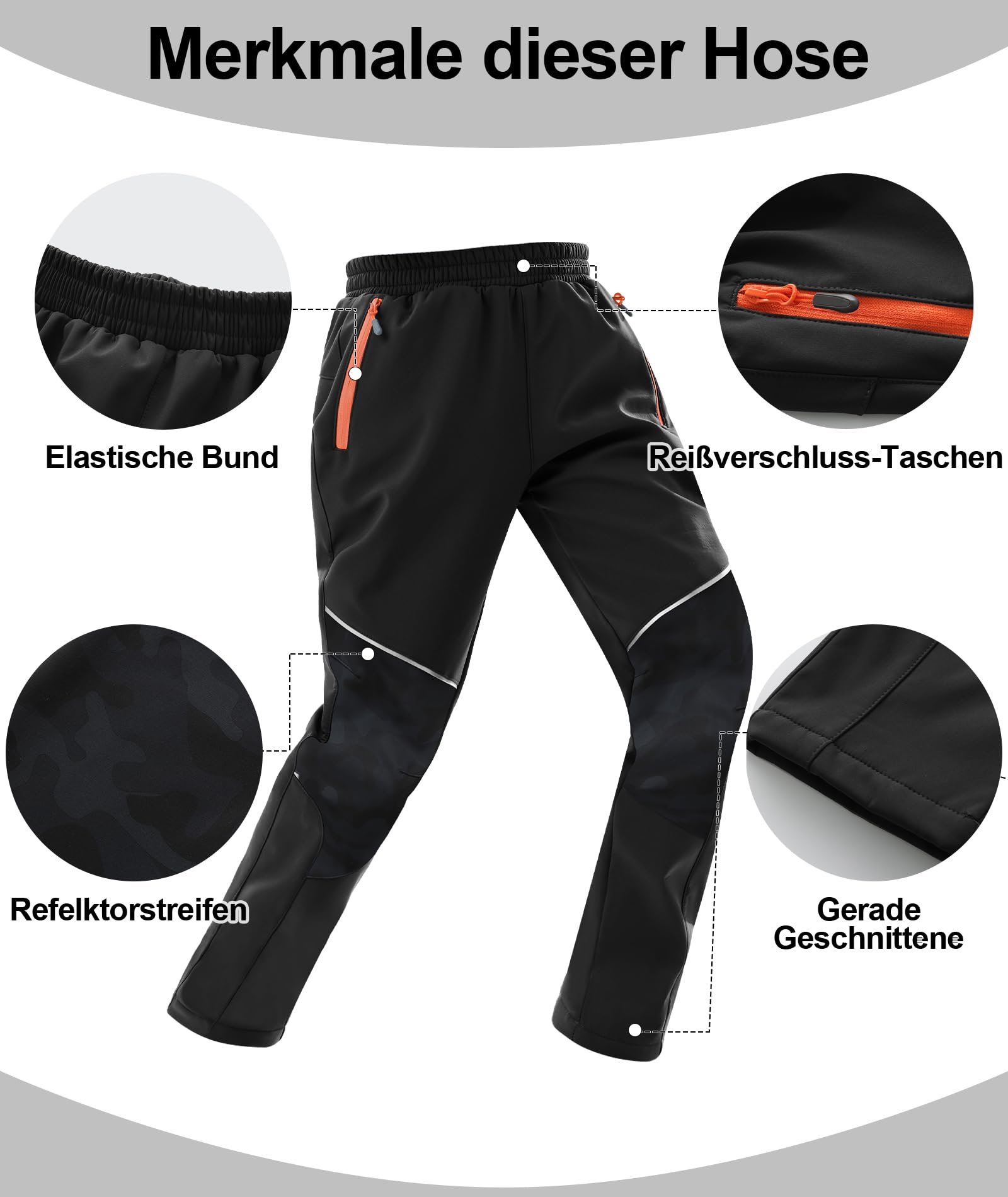 Zoofly Pantalon de Ski Enfant Imperméable Softshell Doublé Polaire Chaude