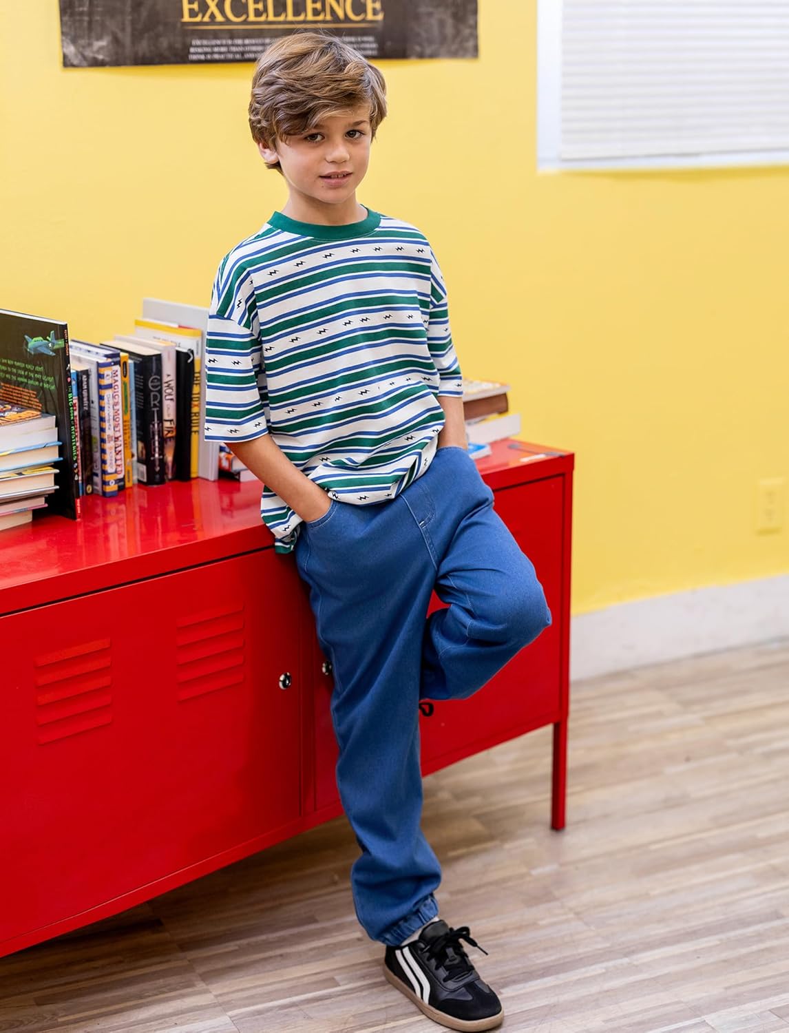 PATPAT Boys Jeans Size 4-14 Years Relaxed Fit Jogger Jeans with Pockets Ultra Stretchy Sweatpant - Image 5