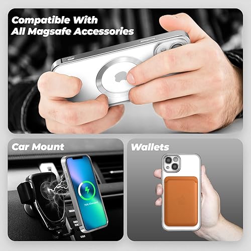 Miniatura 4 de ZCDAYE Funda para iPhone 14  Borde plateado galvanizado suave TPU a prueba de golpes con compatibilidad de carga inalámbrica