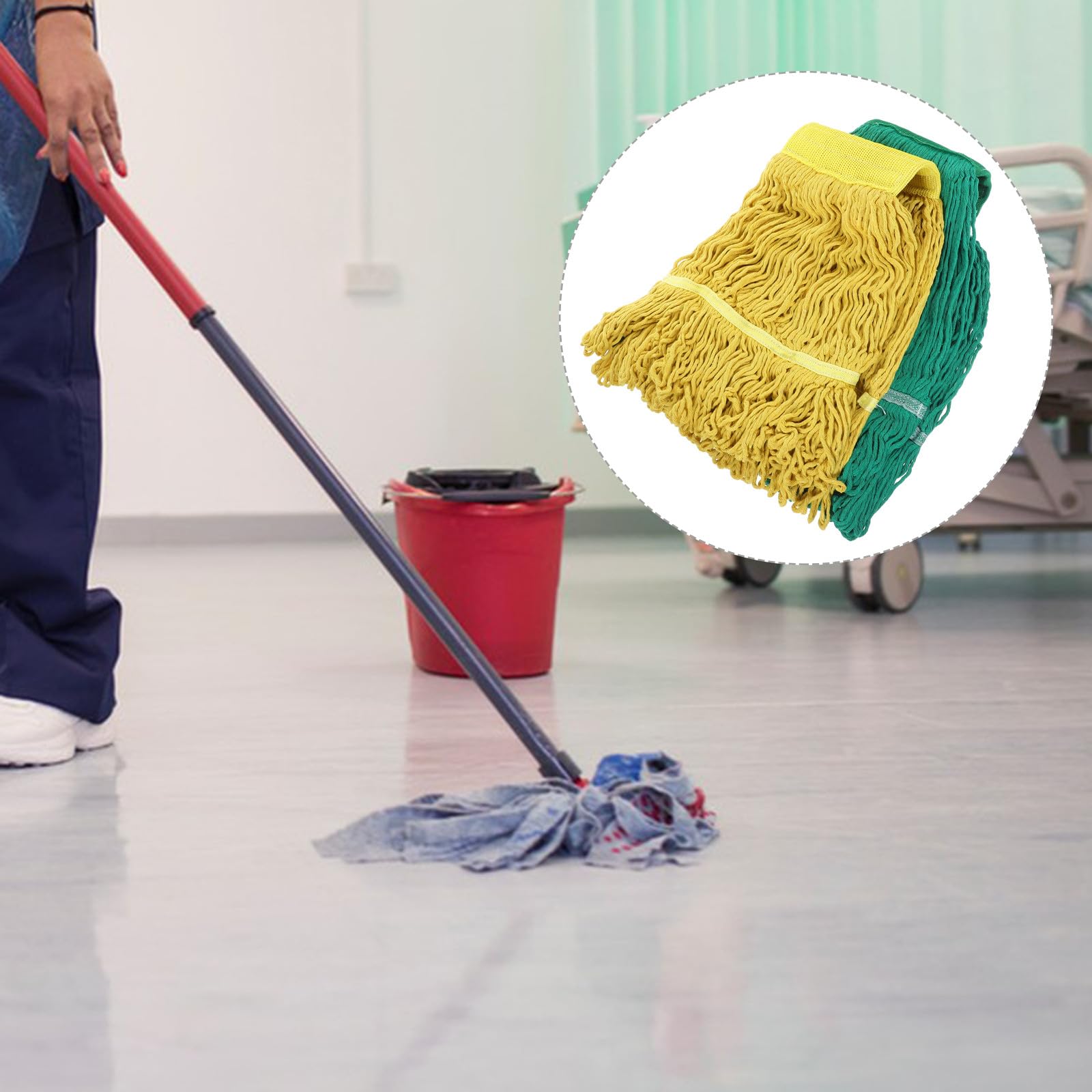 Trapeador de Algodón Absorbente Lavable Secado Rápido 2 Piezas de Recambio para Limpieza Hogar