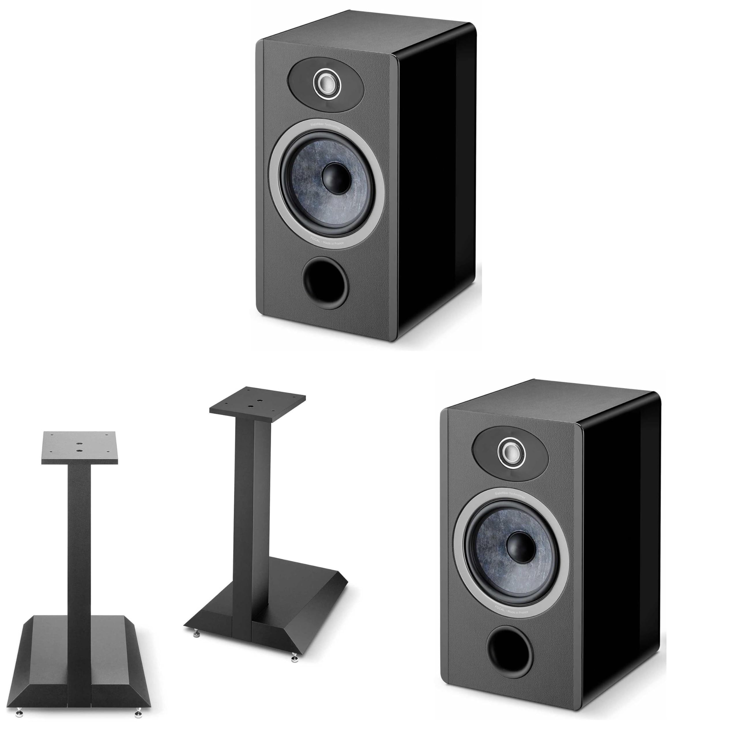Focal THEVA/VESTIA N1 Stands and VESTIA N1 Bookshelves(Pair) - Black
