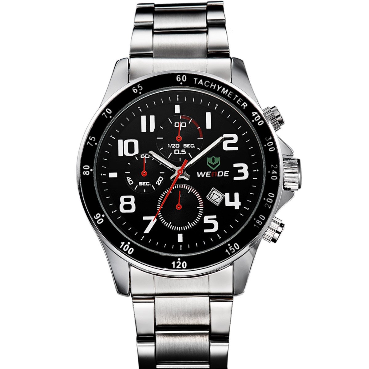 WeideWH3308-2C Solid Stainless Steel Analog Wrist Watch | Stainless Steel Band | Original Japan Miyota 2115 Quartz Movement | Unisex Watch for Sports Casual Business