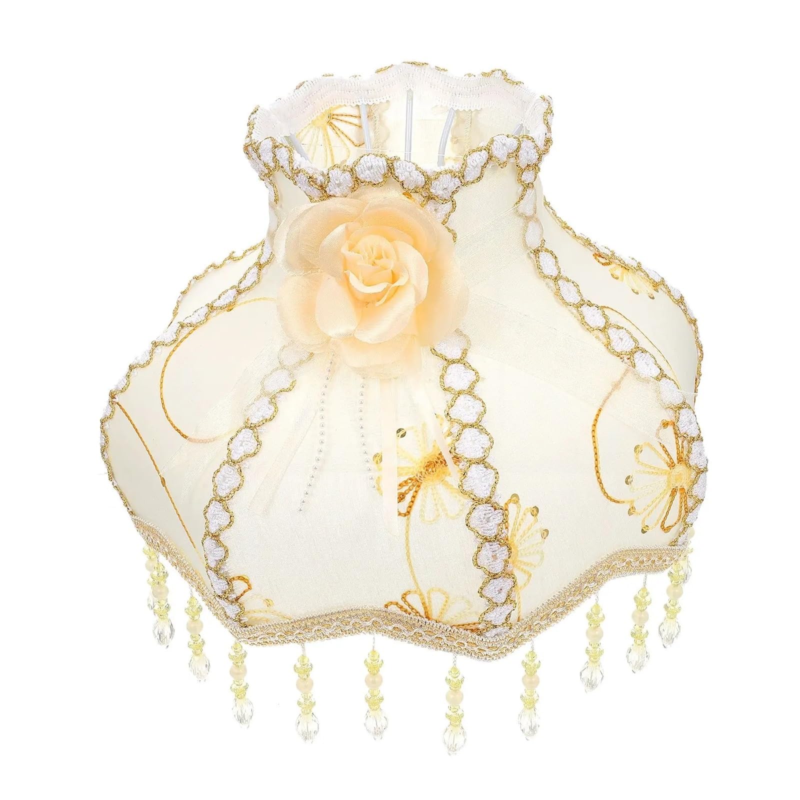 Qmvdojr One Color Lampshade Large Victorian Lace Shade E27 Beige Table Floor Cover Lighting Accessories