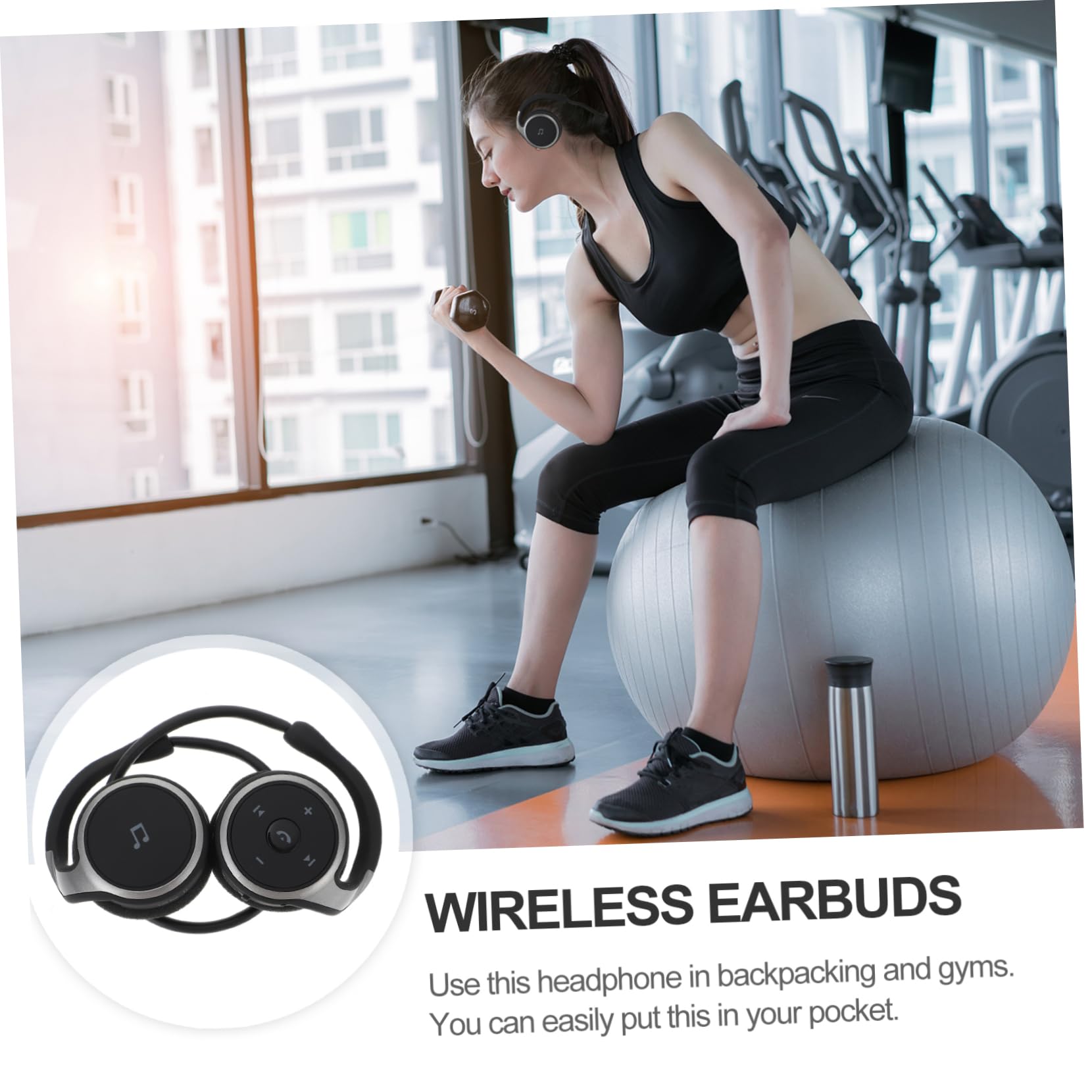 SHINEOFI Auricolari Wireless per Sport, Cuffie Leggere Nere in Abs Design Ergonomico, per Running e Backpacking, Versione 4.1