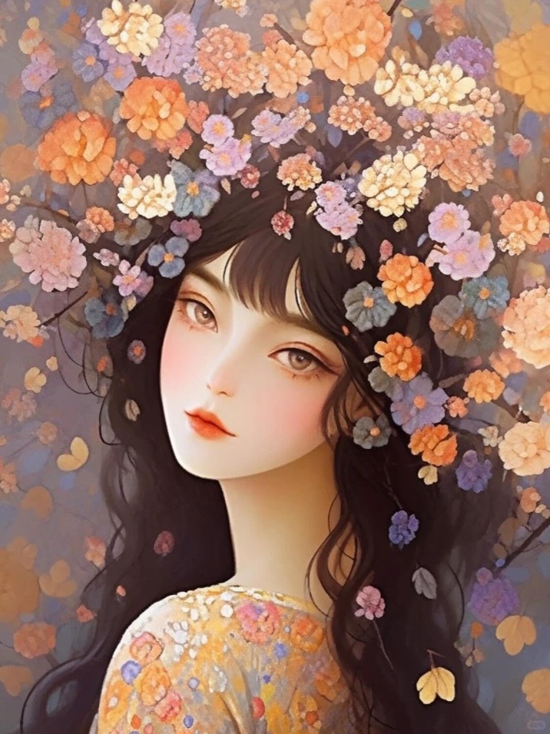 Rqwybcaxn Seed Bead Embroidery Kits Fantasy Woman 40x50cm
