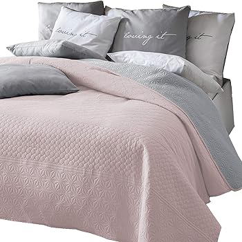 Jemidi Tagesdecke 200cm X 220cm Bettuberwurf Bettuberwurf Sofauberwurf Bett Decke Gesteppt Tages Tagesdecken Betthusse Altrose Grau Amazon De Kuche Haushalt