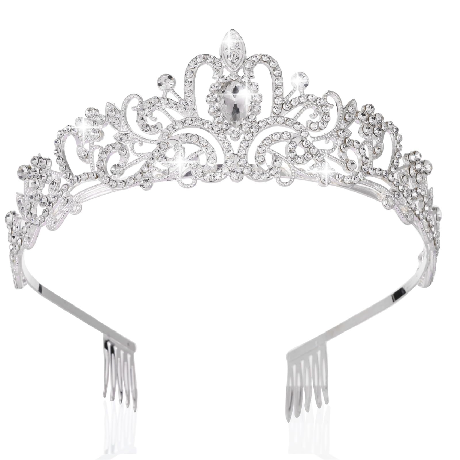 Kamirola - Crystal Tiara Crowns For Women Girls Princess Elegant Crown with Combs Women's Headbands Bridal Wedding Prom Birthday Party Headbands for