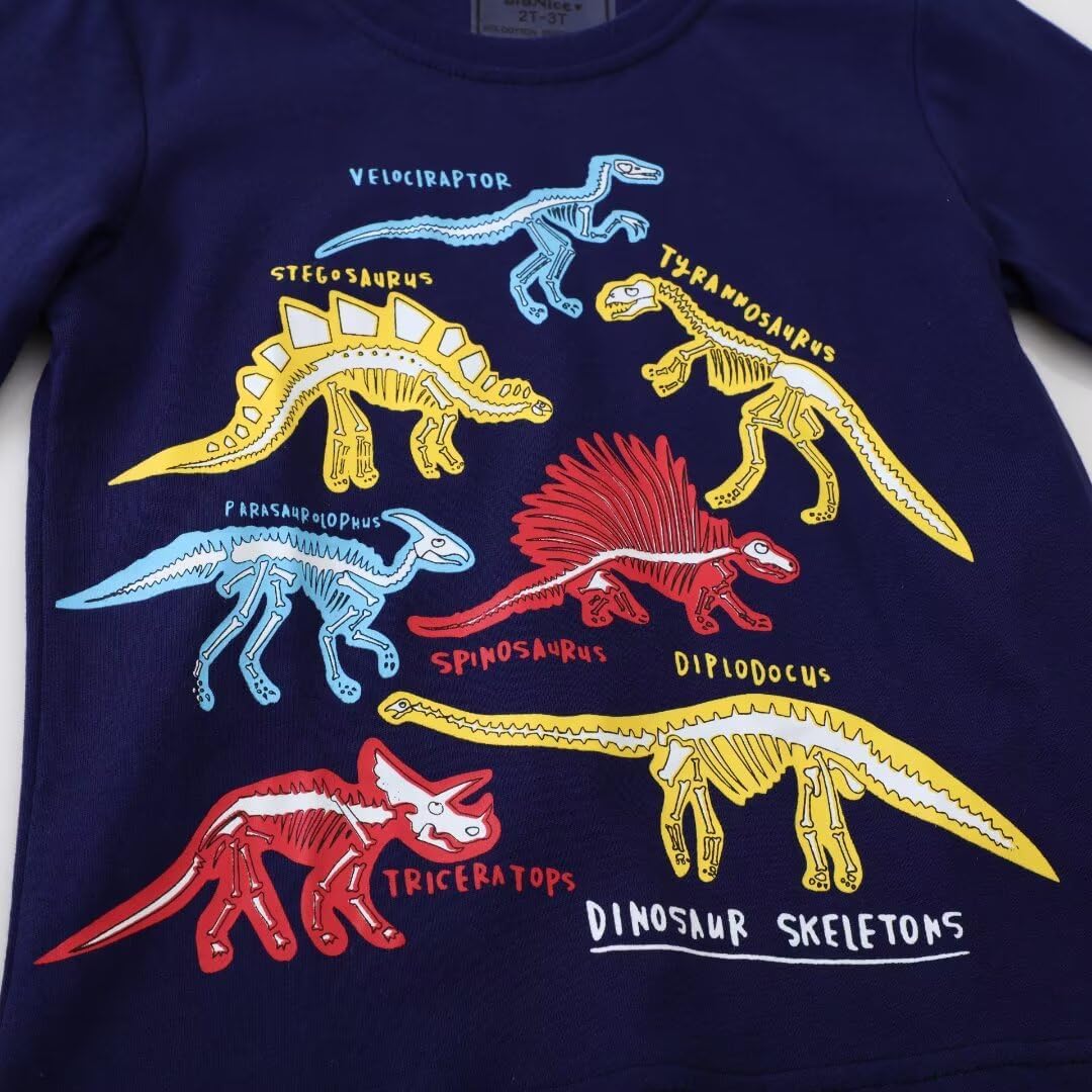 Toddler Boy Long Sleeve Shirts Kids Cotton Fall Top Crewneck Clothes 2-7 Years - Image 2