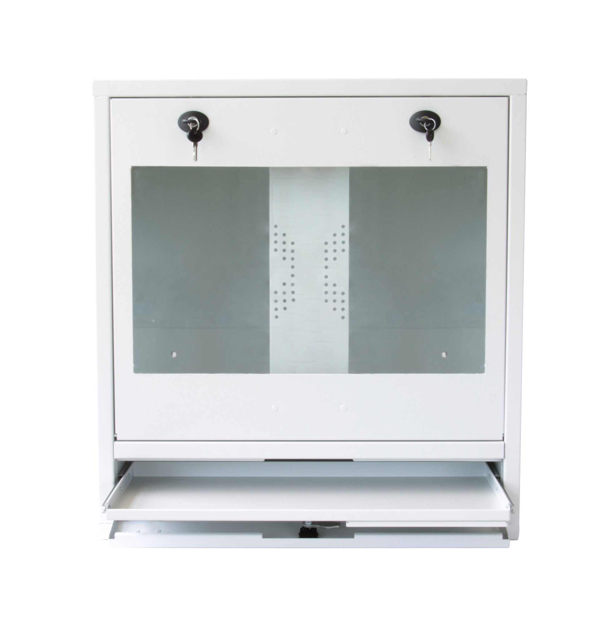 Techly Professional 104899 Armadio di Sicurezza per PC, Monitor LCD e Tastiera Bianco Bianco