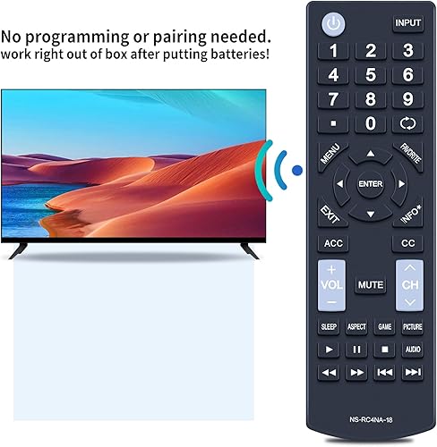 Miniatura 5 de PZL NS-RC4NA-18 - Control remoto reemplazado para Insignia TV NS-32D311NA17 NS-32D311MX17 NS-40D420NA18 NS-49D420NA18 NS-55D420NA18 NS-40D420MX18