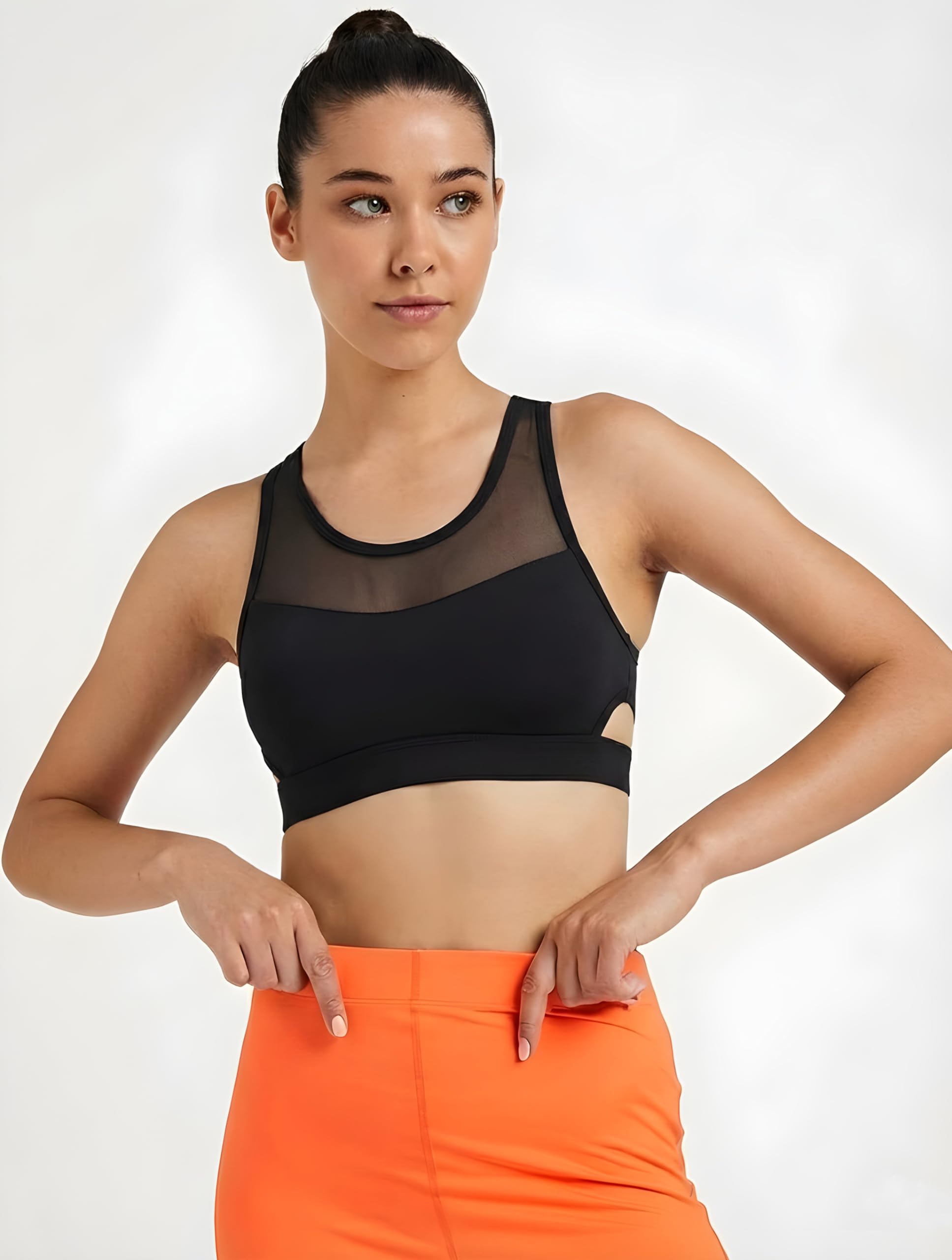 Women's Front Open Push Up Bra, Black, Adjustable Straps, Non Padded Cups, Wire-Free Support (BM-2101-Black Sport)