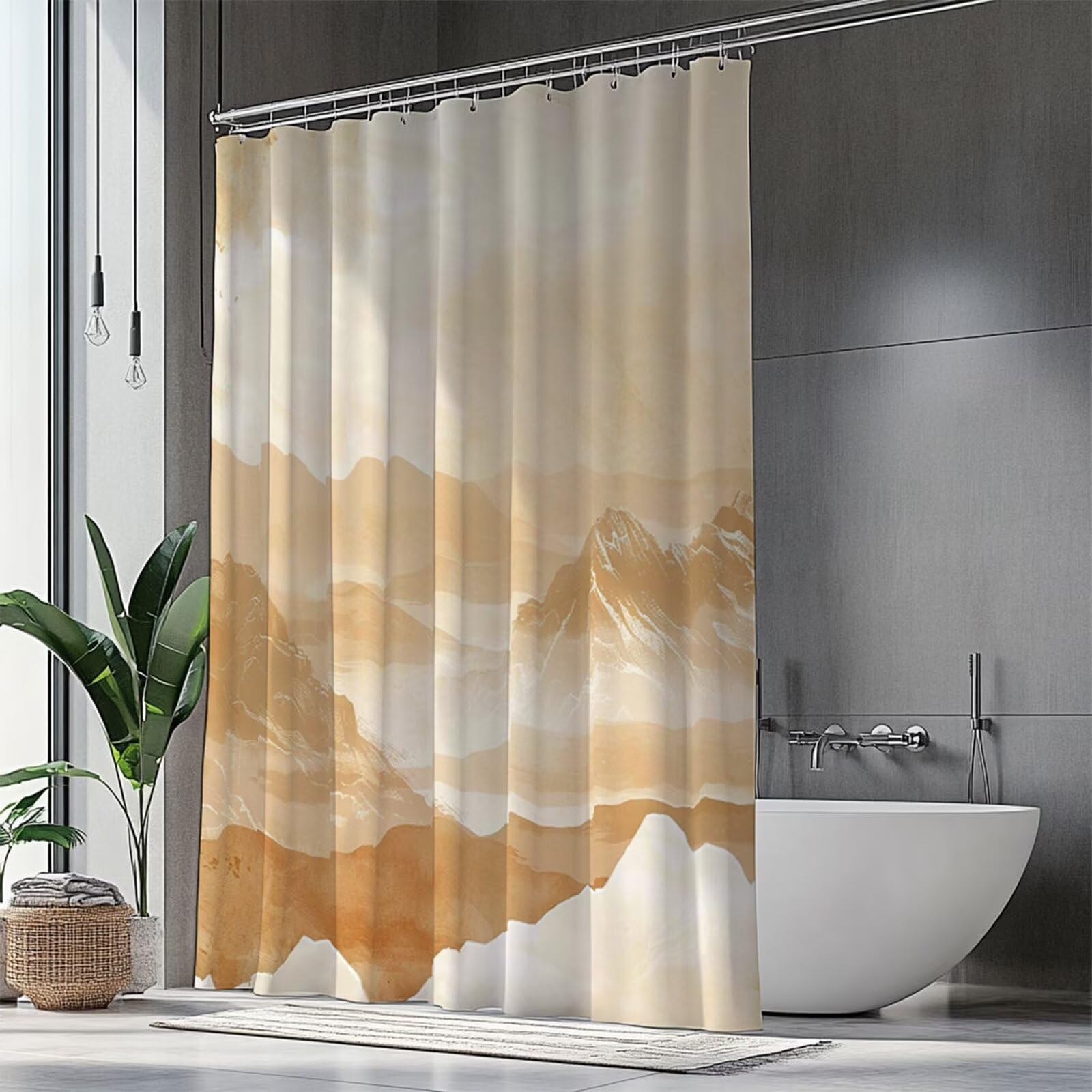 Rideaux baignoire anti éclaboussures pour petite douche 100x180