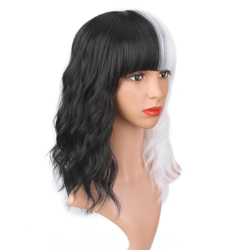 Miniatura 9 de AISI BEAUTY Peluca azul oscuro con flequillo, peluca corta ondulada estilo Bob, longitud hasta el hombro, pelucas azules para mujeres, 14 pulgadas