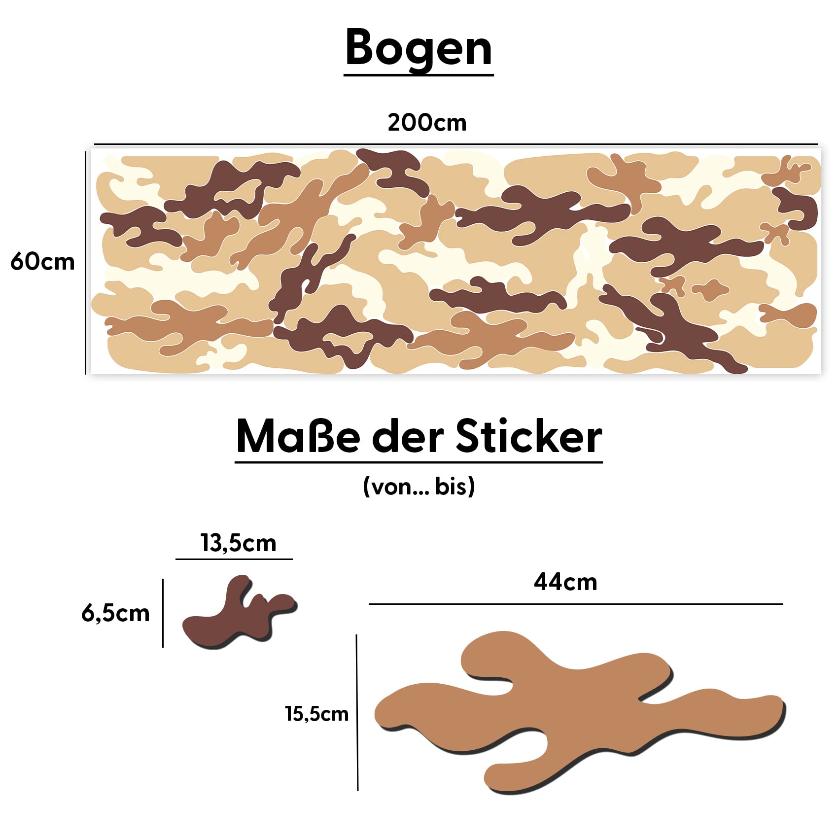 Produktbild von Camouflage Auto Aufkleber Set 15 Teilig Autodekor KFZ Seitenaufkleber Tuningset Camper Wohnwagen
