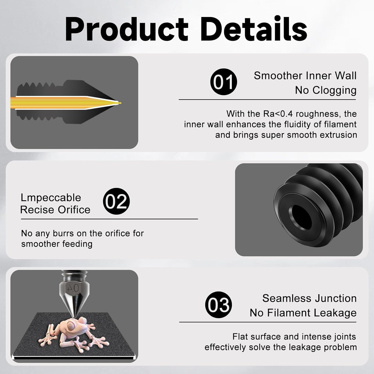 V2 8 Pcs Nozzle Kit, 4 Pcs 0.4mm, 2 Pcs 0.6mm, 2 Pcs 0.8mm, for IdeaFormer IR3 V2 3D Printer, Supports TPU/PLA/PETG/ABS Filaments