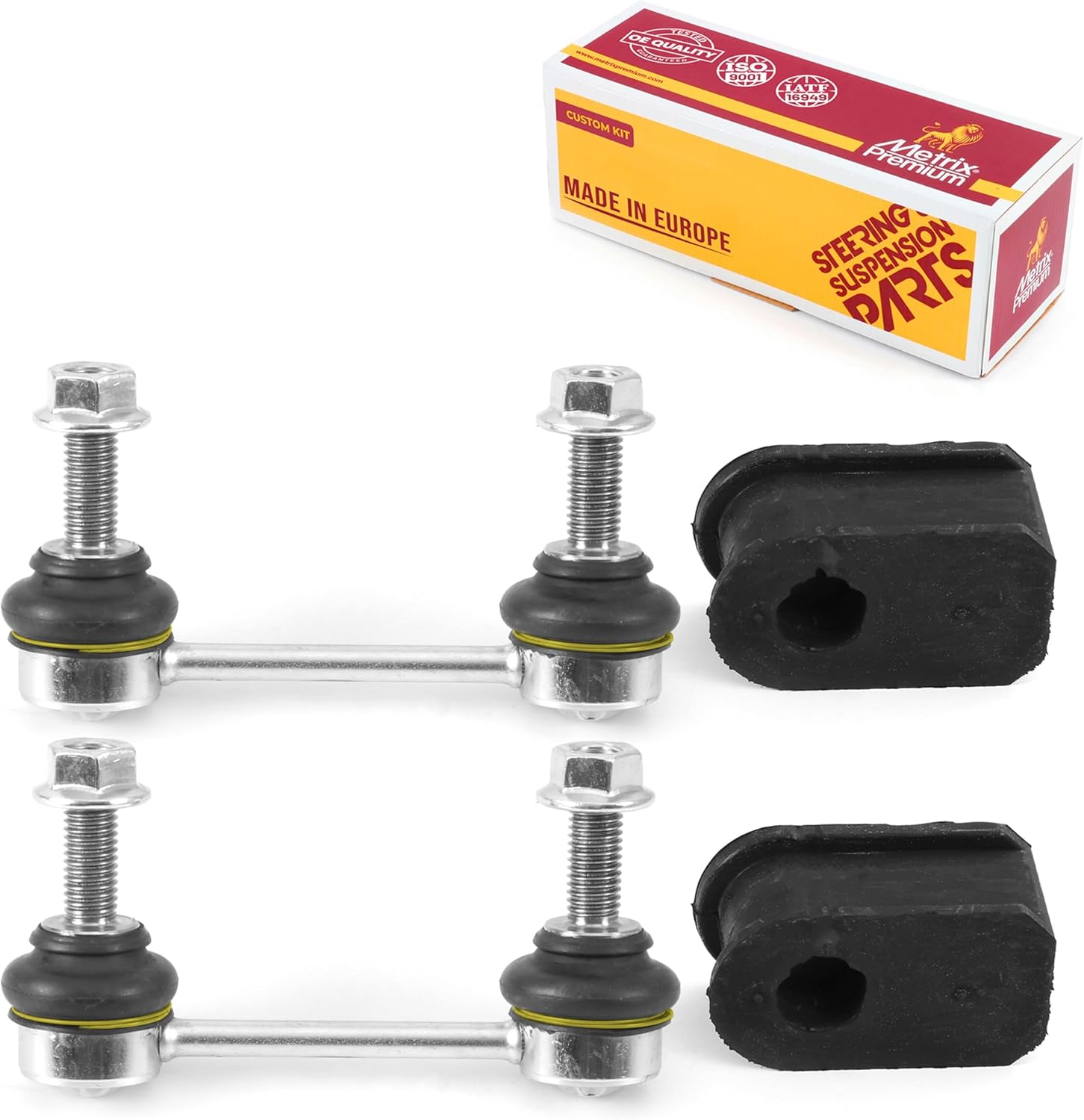 Metrix Premium 4PC Front Sway Bar Link & Bushing Kit for 2008-2019 Ford E-350/E-450 Super Duty - K750322 K8690 Made in Europe