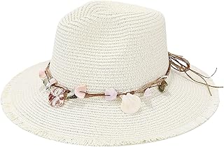 Sombrero de exterior para mujer, transpirable, de moda, con ala grande y decoración para las vacaciones en el mar, sombrero de paja, sombrero para el sol