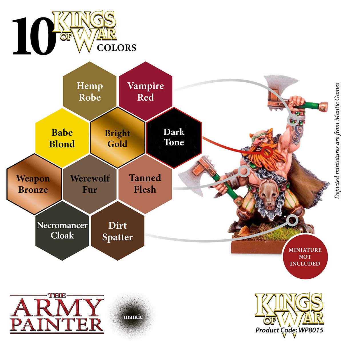 The Army Painter | Kings of War Dwarfs Malset | 10 Acrylfarben für das Bemalen von Fantasy Dwarf Infantry und Warmachines | Wargames Miniatur Modell Malerei
