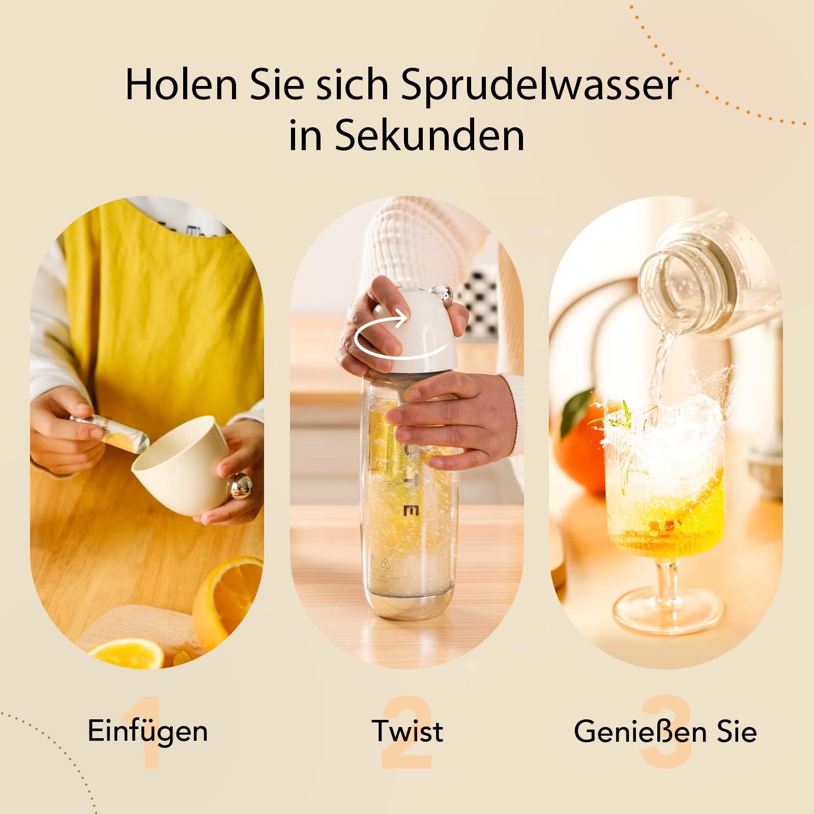 OTE Máquina portátil para hacer agua con gas - Máquina para hacer refrescos para uso personal, tamaño compacto de CO2, máquina de agua carbonatada sin electricidad, botella de PET- CO2_8G-20PCS